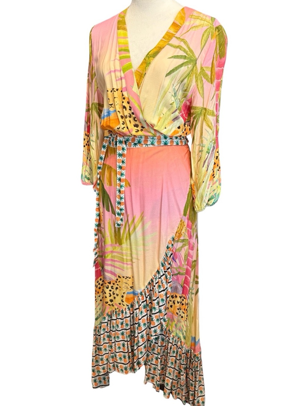 NWOT - Farm Rio Tropical Wrap Maxi Dress - Picture 6 of 9